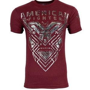 AMERICAN FIGHTER Men's T-Shirt DURHAM TEE Red Athletic Biker XS-4XL $40